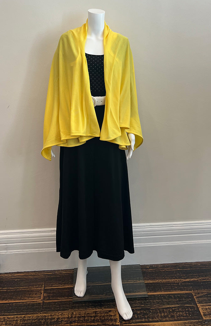 Lemon Zest Yellow Women's Merino Wool 220g Rib Sleeveless Wrap