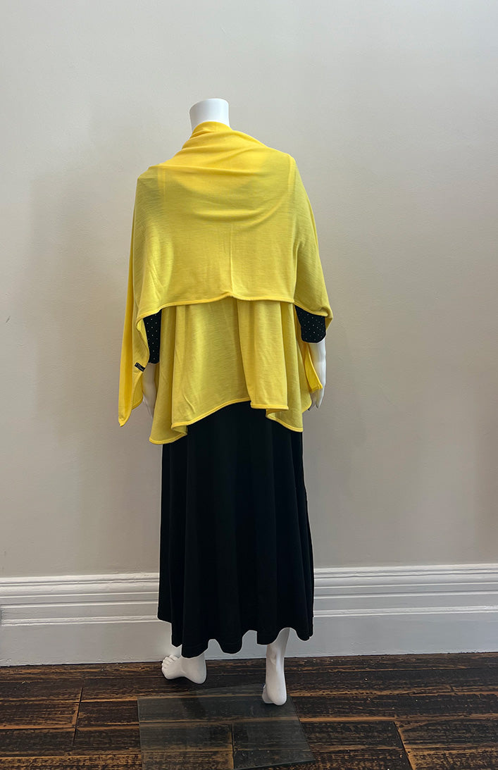 Lemon Zest Yellow Women's Merino Wool 220g Rib Sleeveless Wrap