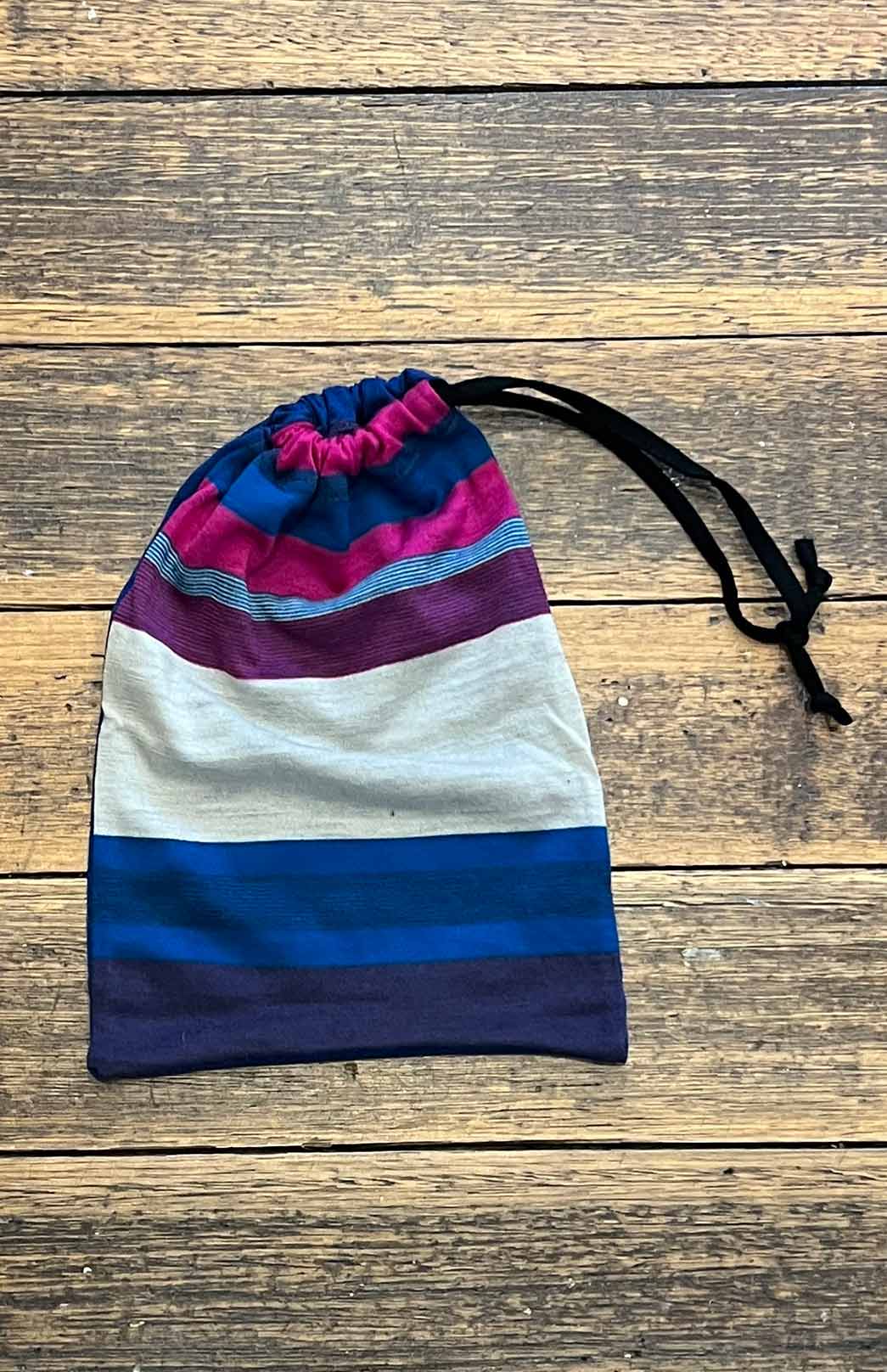 Small Merino Wool Patchwork Zero Waste Drawstring Bags