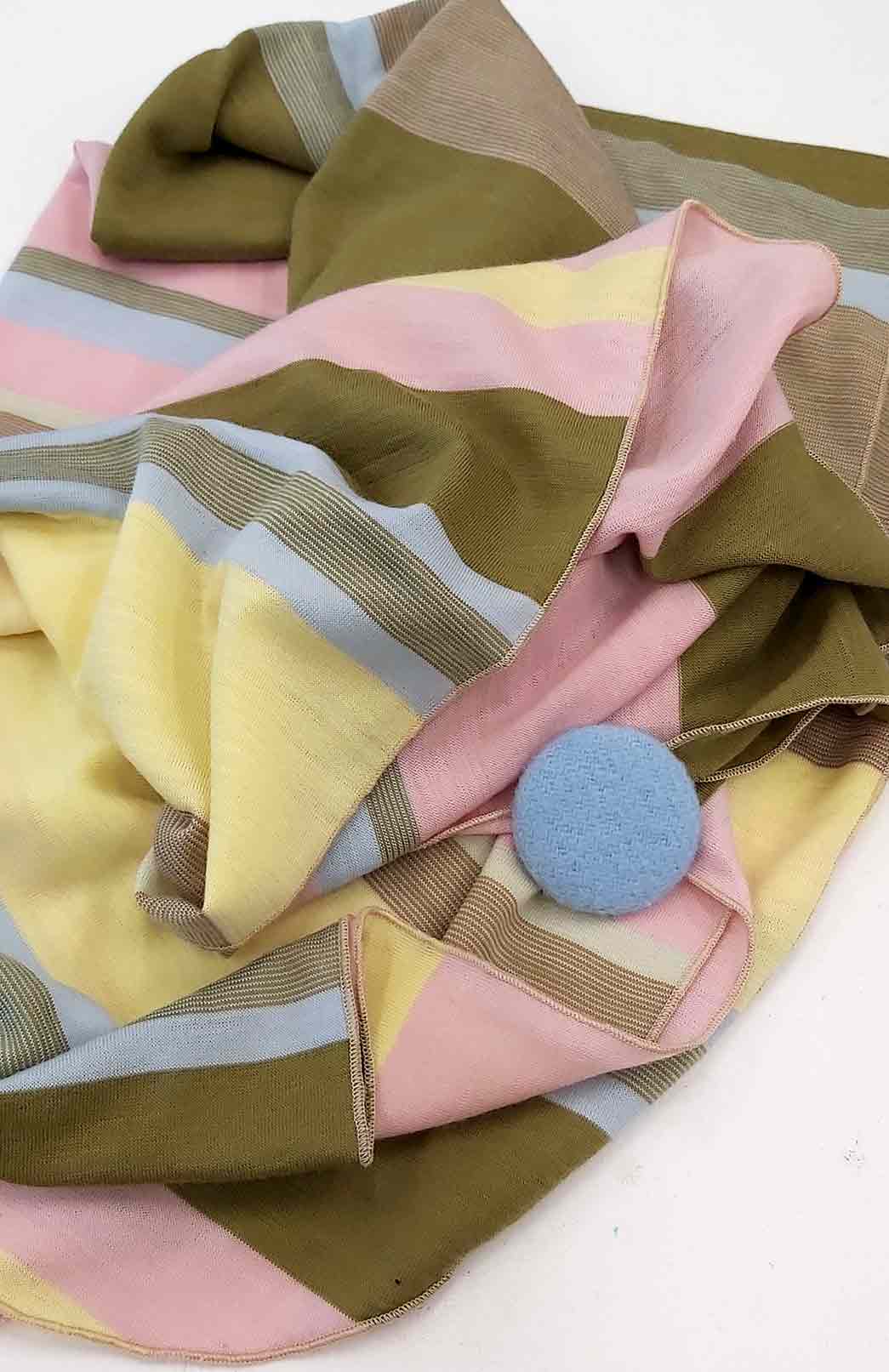 Soft Pale Blue Women's Merino Wool Magnetic Button Brooch