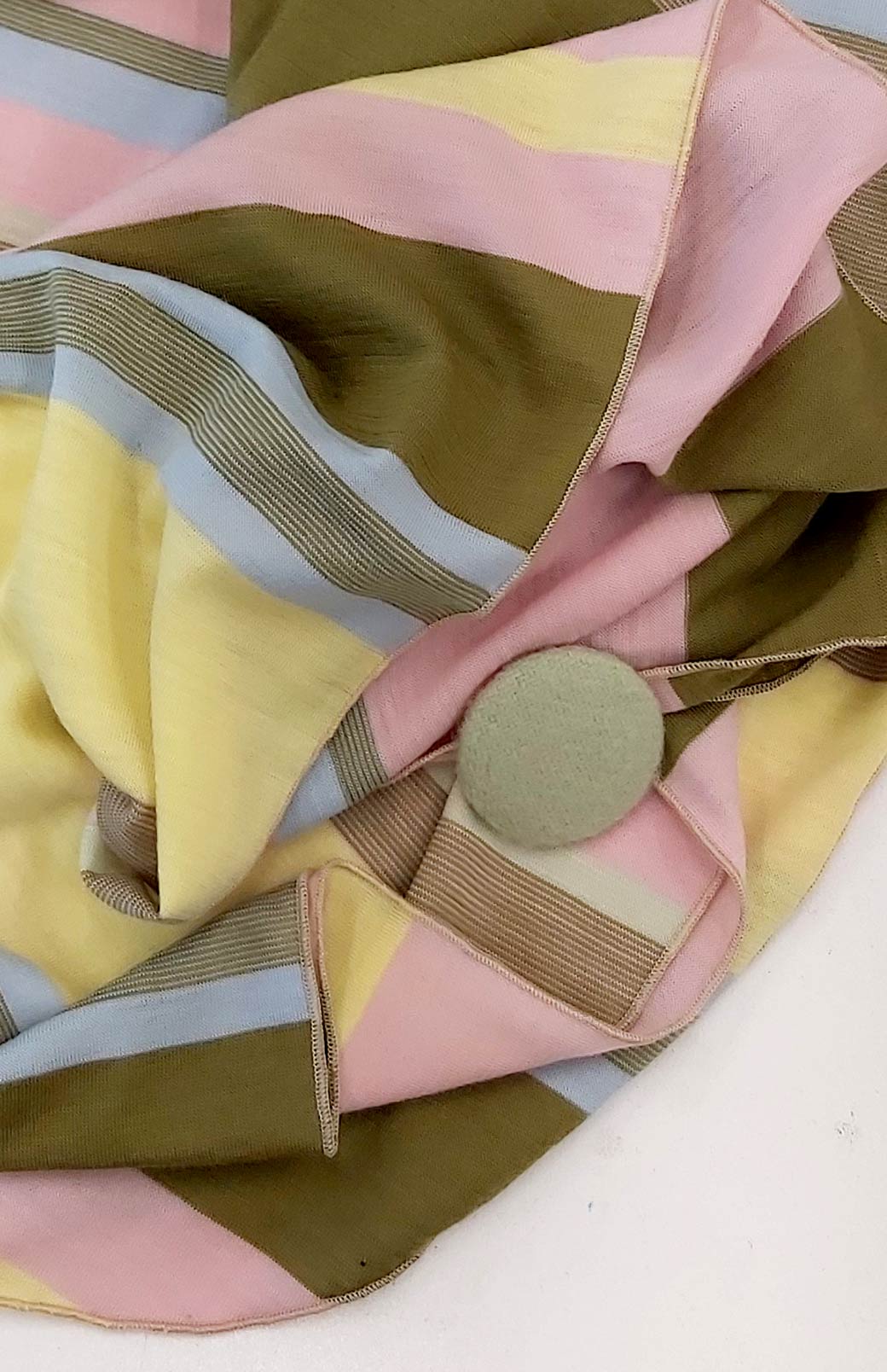 Pale Willow Green Women's Merino Wool Magnetic Button Brooch