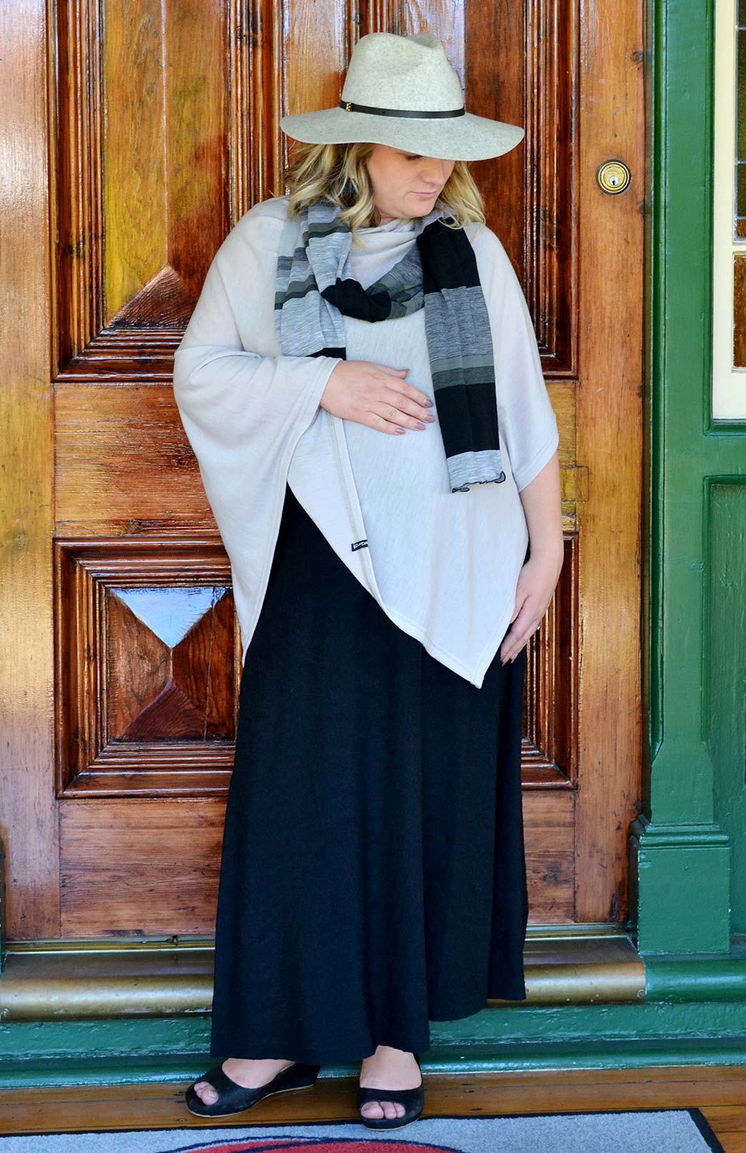 Soft Sand Women's Merino Wool Plain Poncho