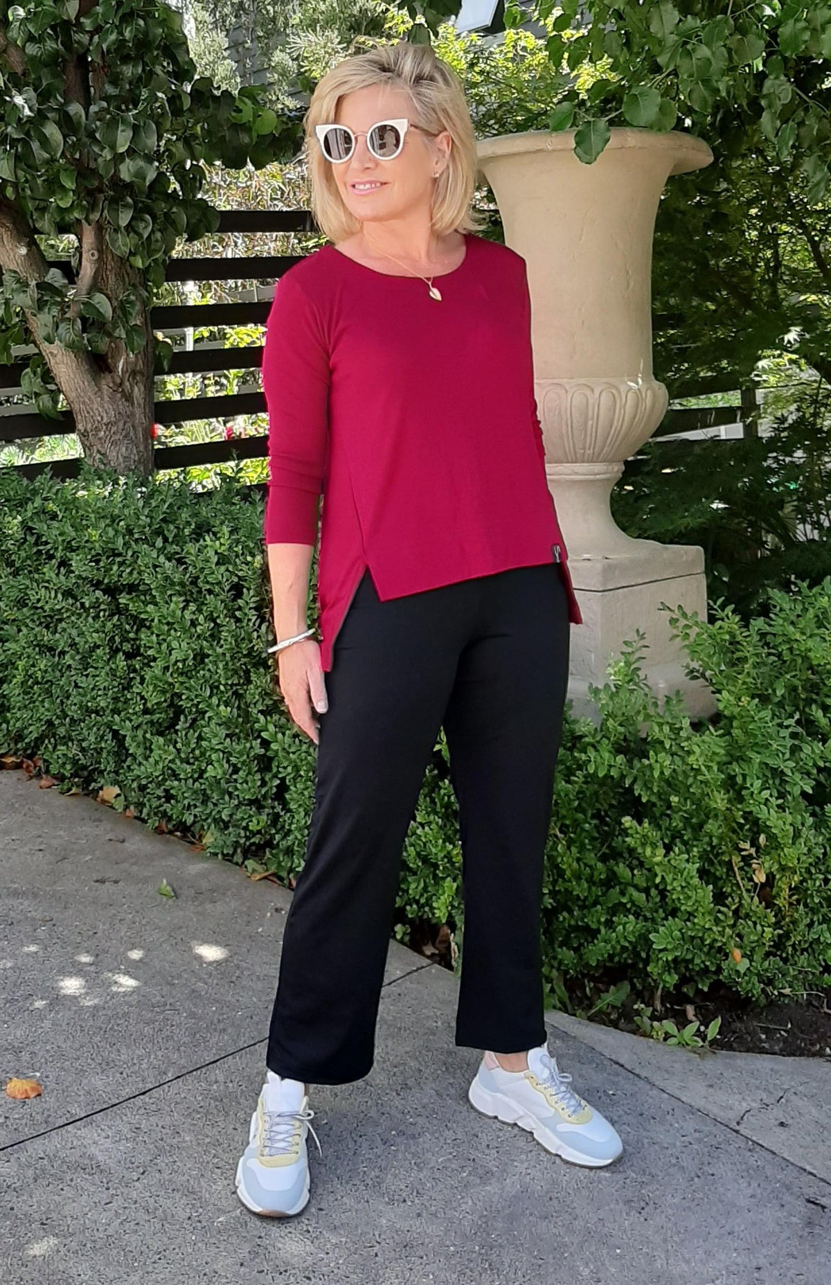 Black Women's Merino Wool Capri Pants