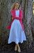 Lipstick Pink Women&#39;s Merino Wool Long Boyfriend Cardigan with Buttons
