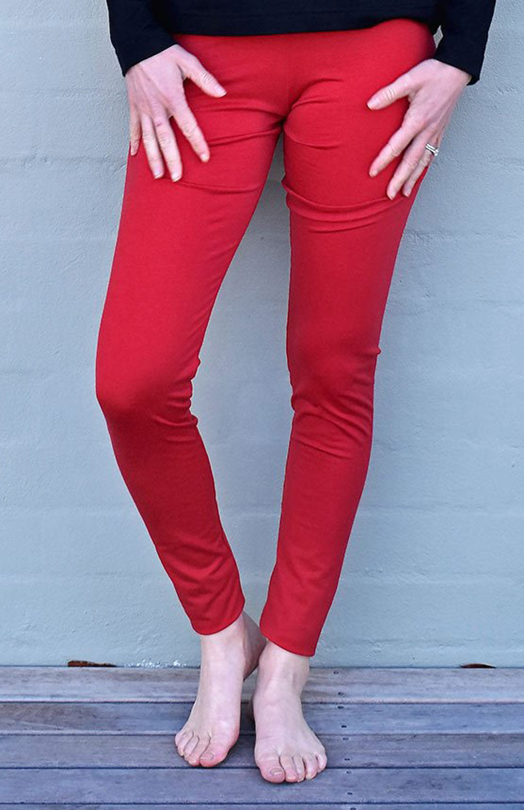 Red Men's Merino Wool Lightweight (210g) Leggings