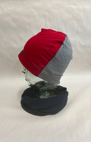Grey Pinstripe/Red