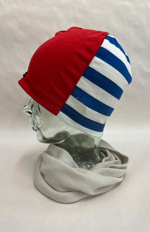 Blue Ivory Stripe/Red
