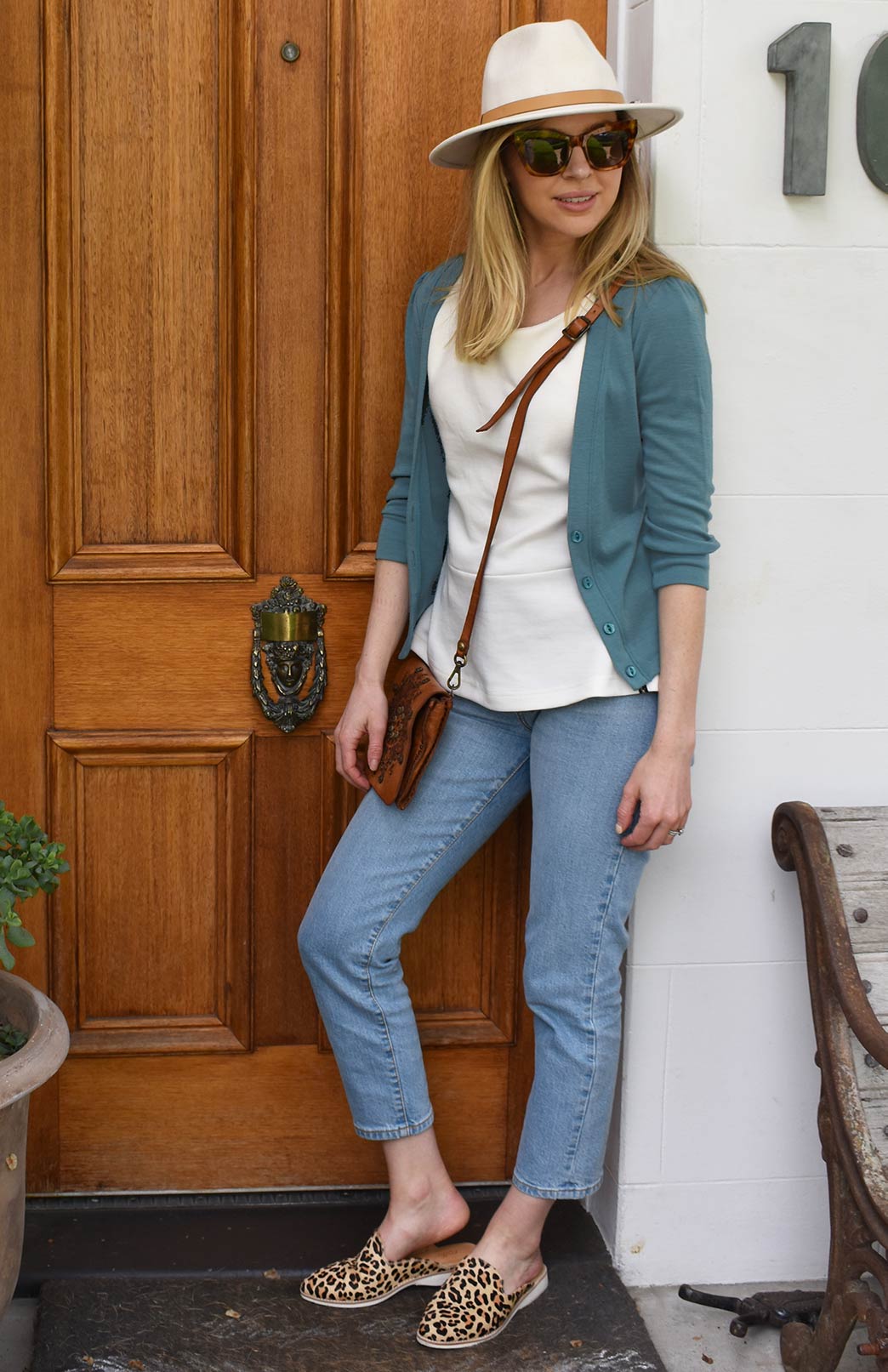 Sage Green Women's Merino Wool Crop Cardigan with 3/4 Sleeves