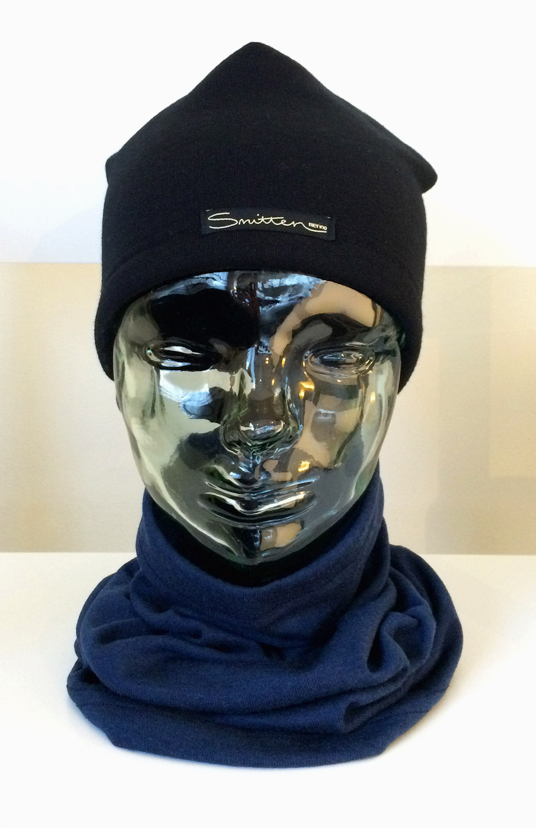 French Navy Blue Unisex Merino Wool Thermal Neck Warmer Neck Gaiter