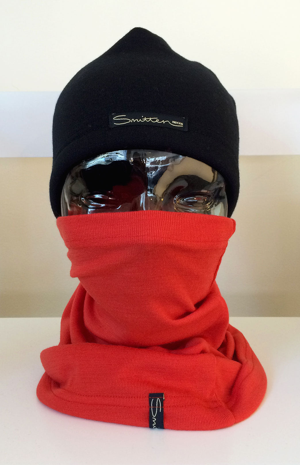 Paprika Orange Unisex Merino Wool Thermal Neck Warmer Neck Gaiter