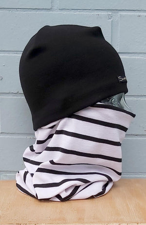 White & Black French Stripe