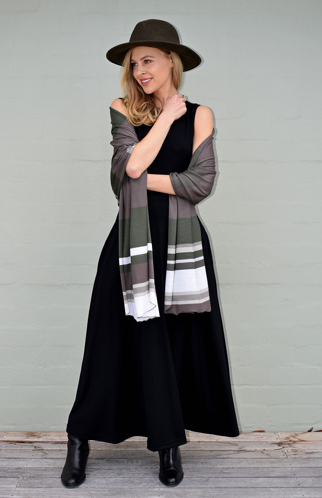 Tarkine Multi Stripe Women's Merino Wool Multi Striped Scarf