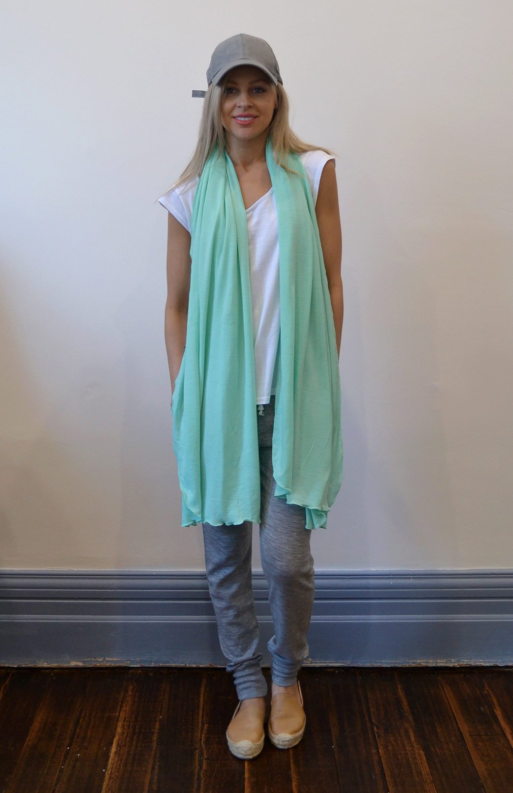 Spearmint Women's Merino Wool Plain Scarf