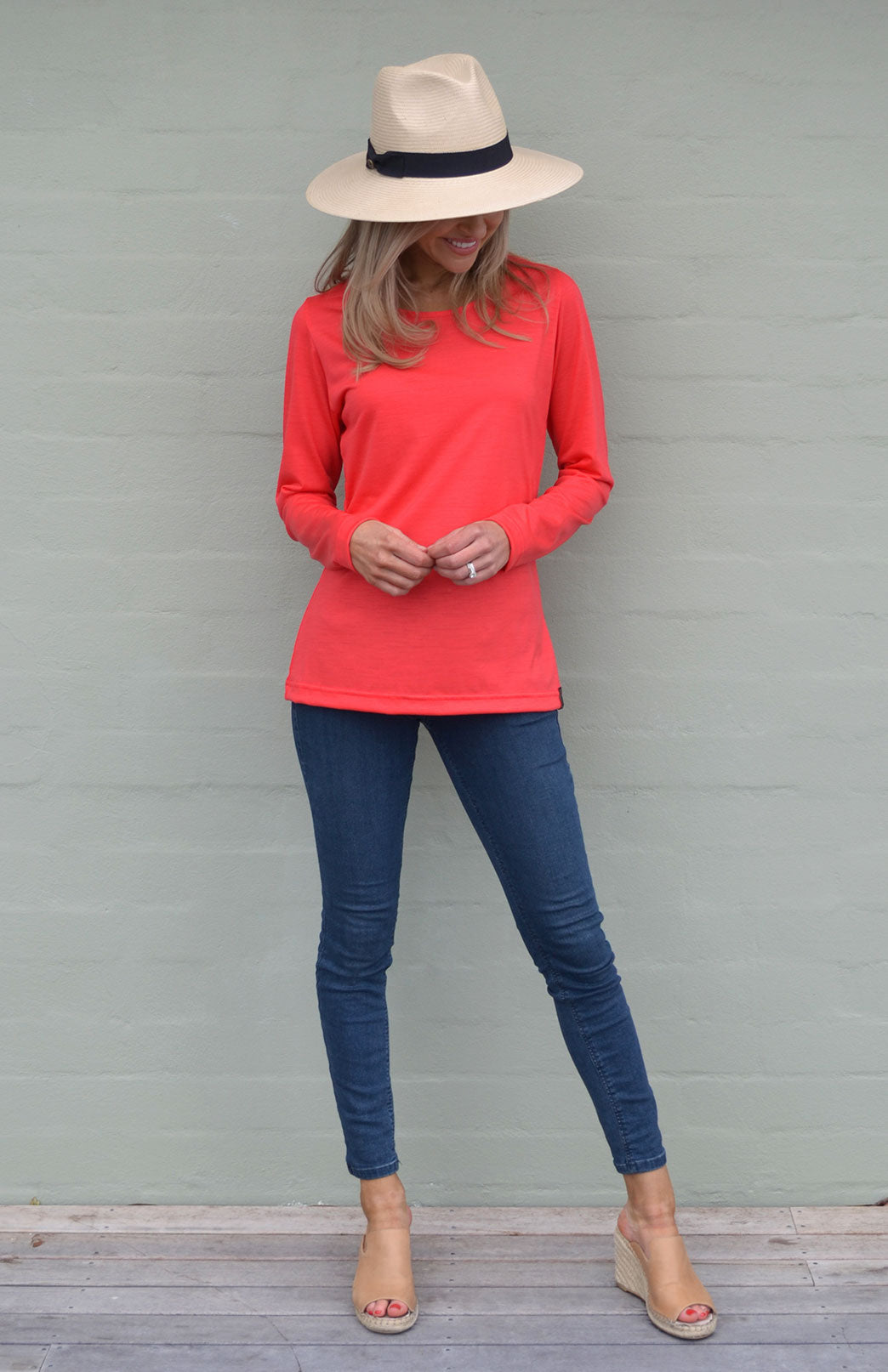 Summer Coral Women's Merino Wool Long Sleeve Fashion &amp; Layering Top
