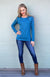 Dragonfly Teal Women&#39;s Merino Wool Long Sleeve Fashion &amp;amp; Layering Top

