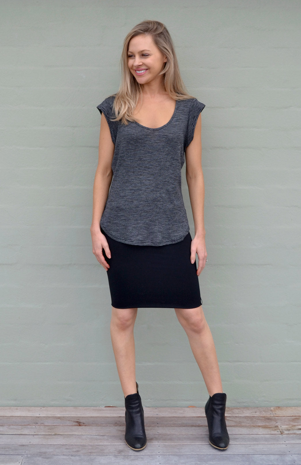 Black Women's Merino Wool Tube Skirt
