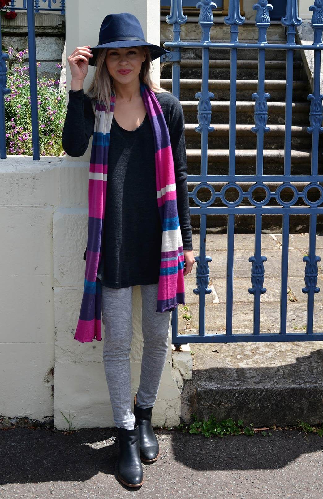 Charcoal Marl Women&#39;s Merino Wool Long Sleeve Top
