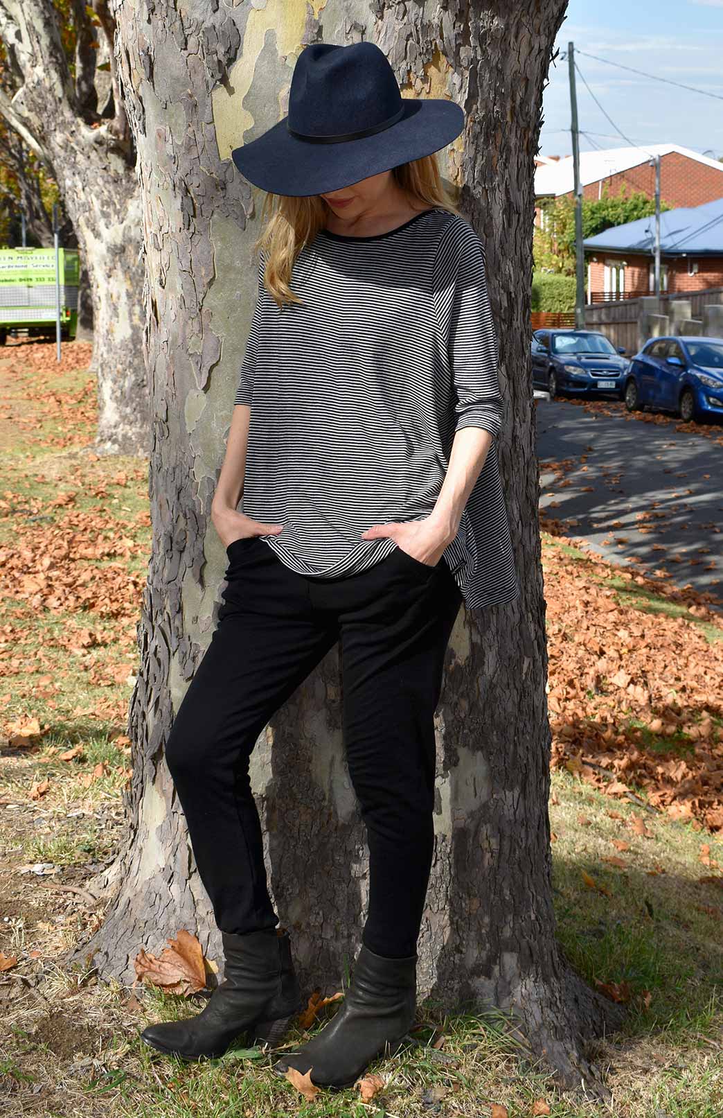 Flutter (3/4 Sleeve) Top Women's Merino Wool Flutter Top with 3/4 Sleeves