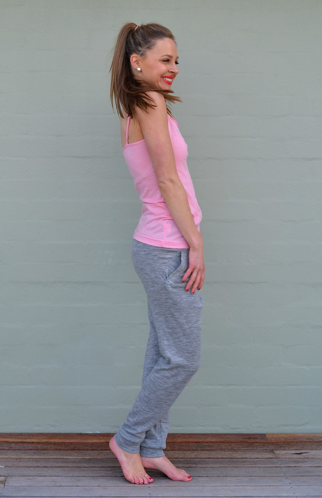 Light Grey Marl Women's Merino Wool Lounge Pants