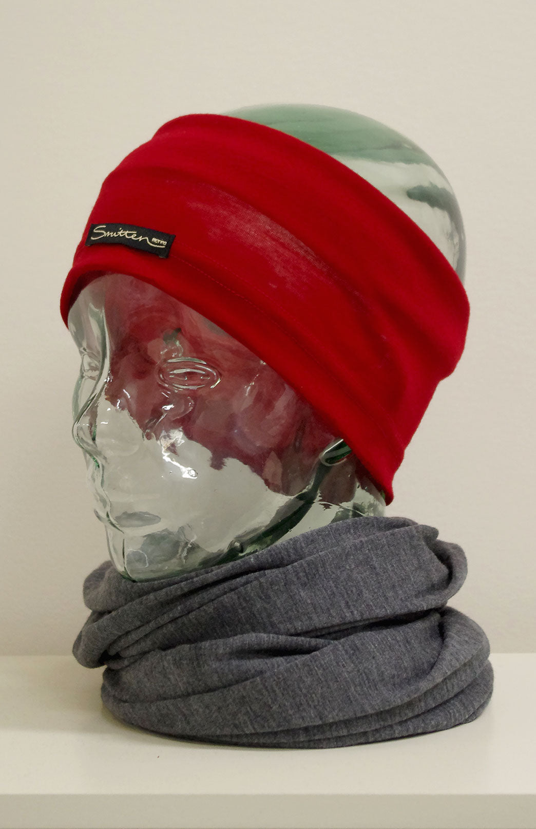 Red Unisex Merino Wool Thermal Headband