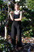 Steel Grey Women&#39;s Merino Wool Crop Pants with Wide Leg
