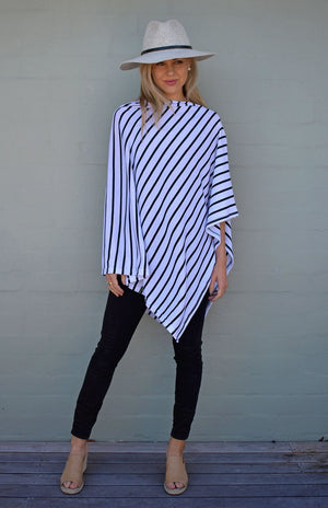 White & Black French Stripe