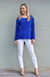 Sapphire Blue Women&#39;s Merino Wool Long Sleeve Top
