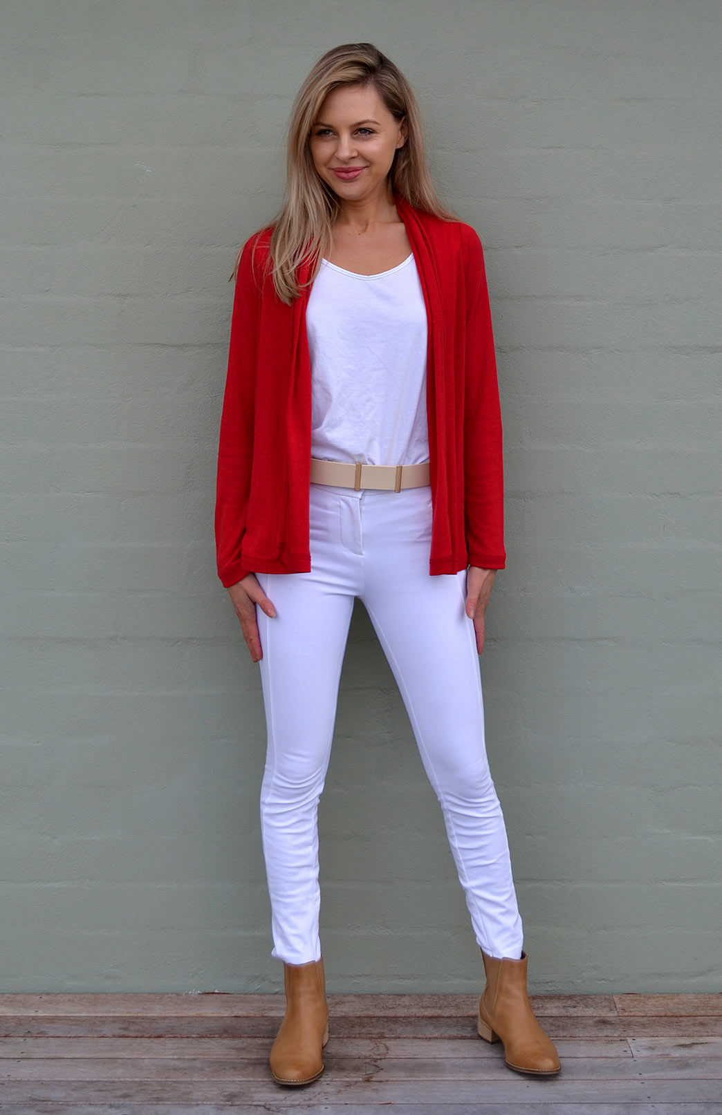 Mini Drape Cardigan Women's Merino Wool Mini Drape Cardigan