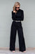 Black Women&#39;s Merino Wool Palazzo Pants
