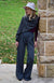Black Grey Stripe  Women&#39;s Merino Wool Wide Striped Scarf
