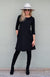 Black Women&#39;s Merino Wool Swing Dress
