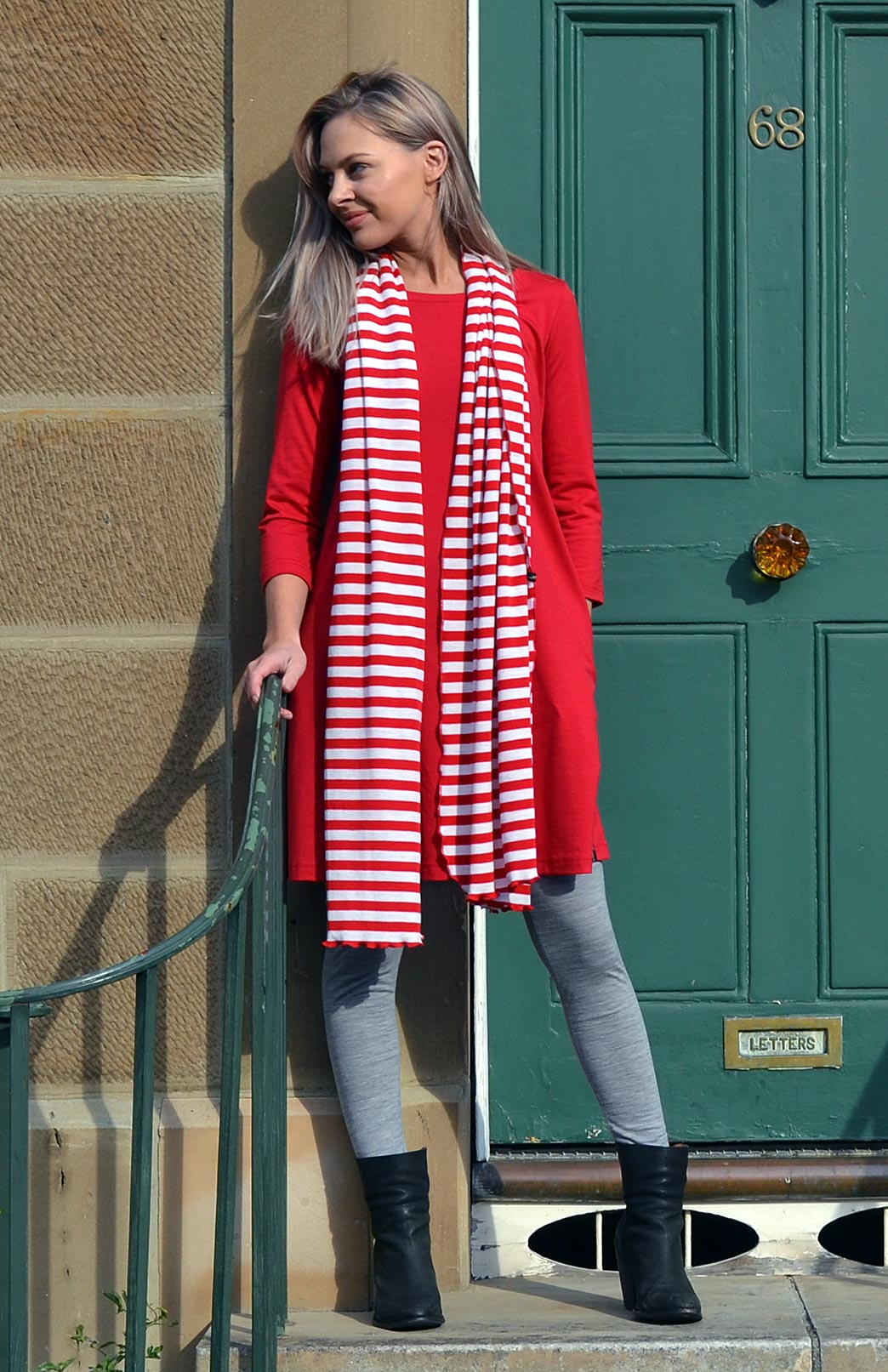 Chilli Red Women's Merino Wool Swing Dress