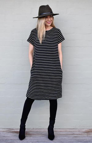 Black with White Stripe