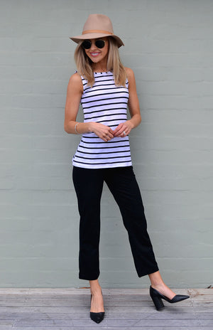 White & Black French Stripe