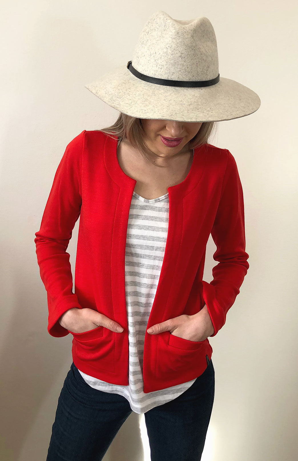 Californian Poppy Red Women's Merino Wool Heavyweight Paris Jacket