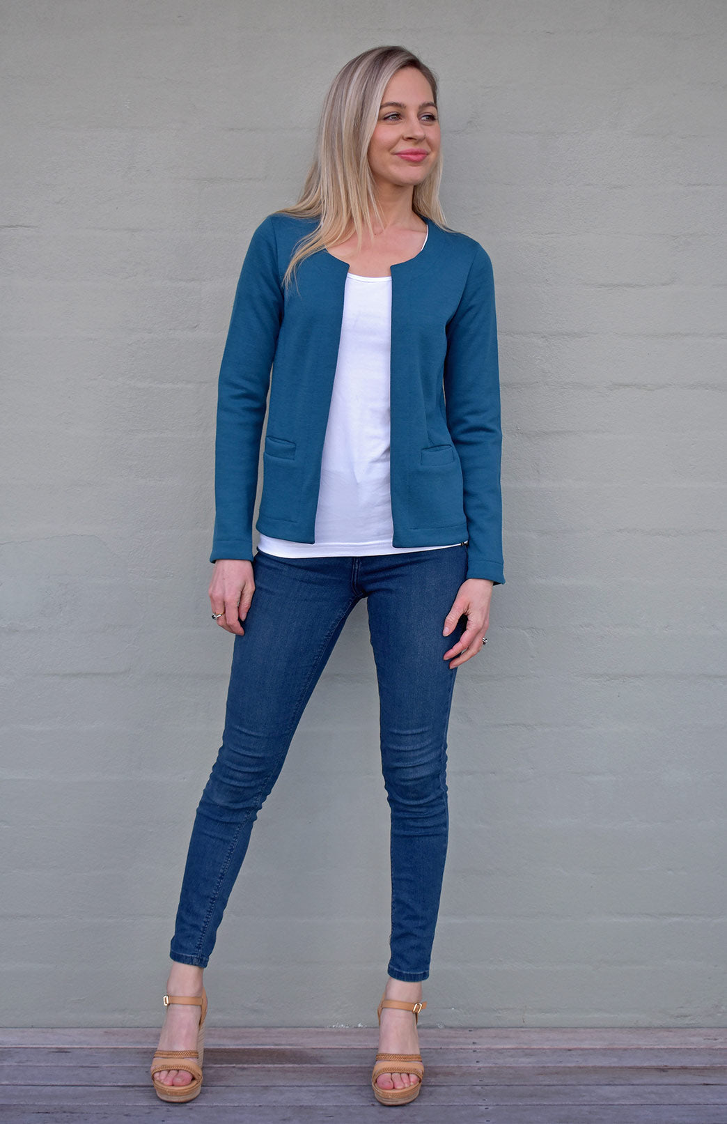 Teal Women's Merino Wool Heavyweight Paris Jacket