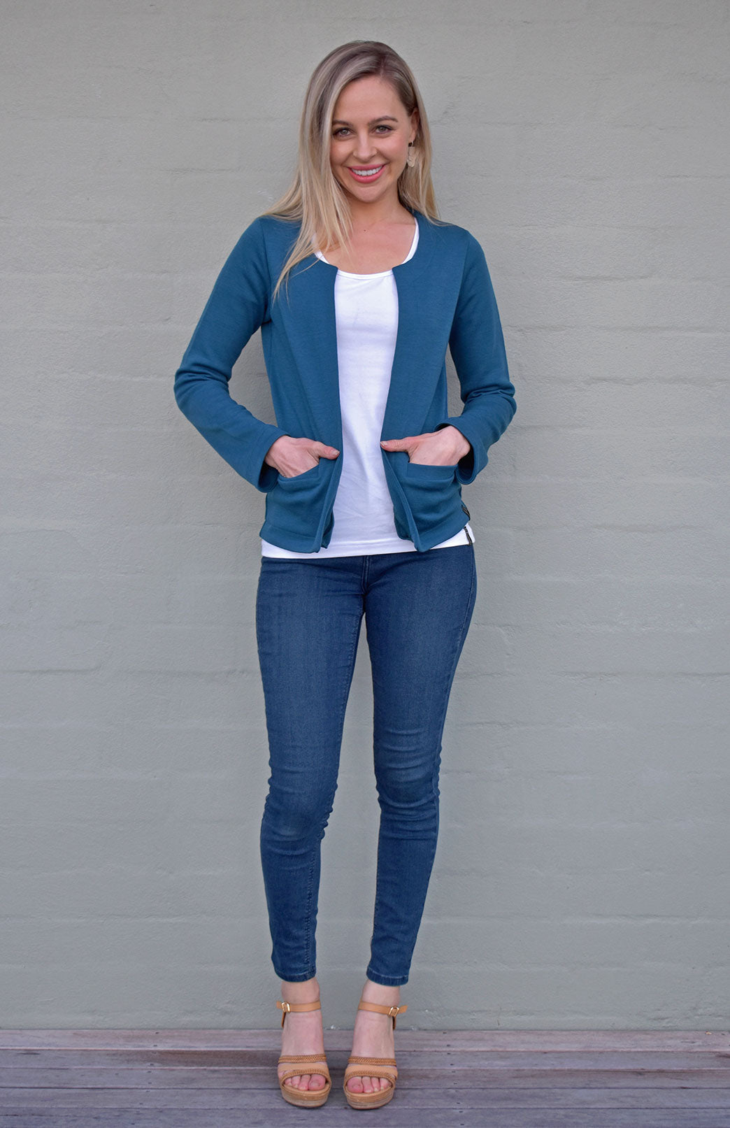 Teal Women's Merino Wool Heavyweight Paris Jacket