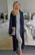 Ivory Pinstripe Women&#39;s Merino Wool Top and Leggings Rib Pyjama Set
