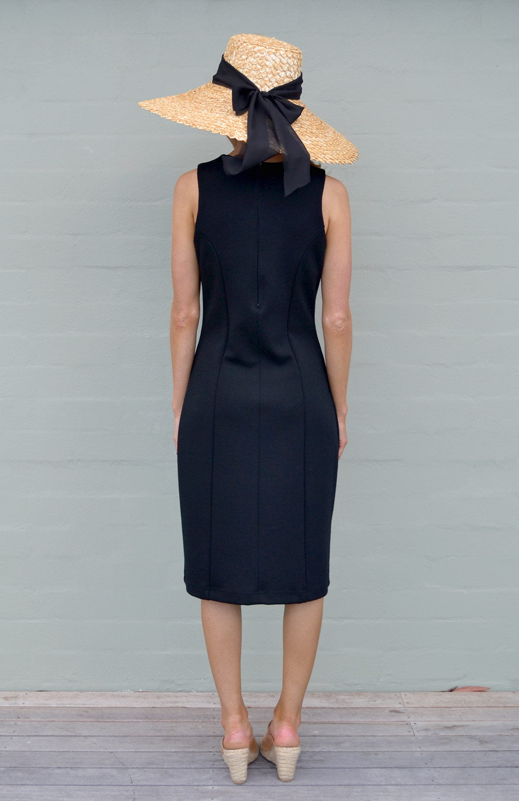 Black Women's Ponte Merino Wool Sleeveless Dress