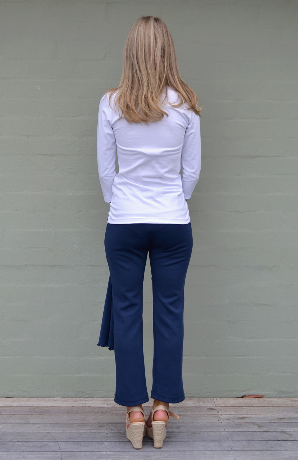 Crisp White Women's Super Scoop Neck 3/4 Sleeve Organic Cotton Top