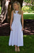 Crisp White Women&#39;s Sleeveless Dress in Organic Cotton
