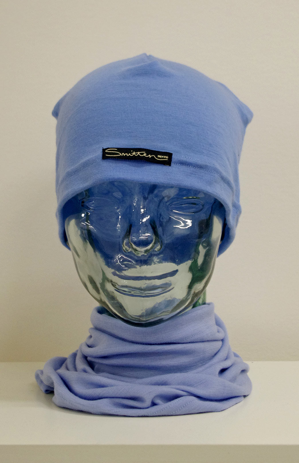 Light Blue Unisex Merino Wool Loose Fit Mid-weight Beanie