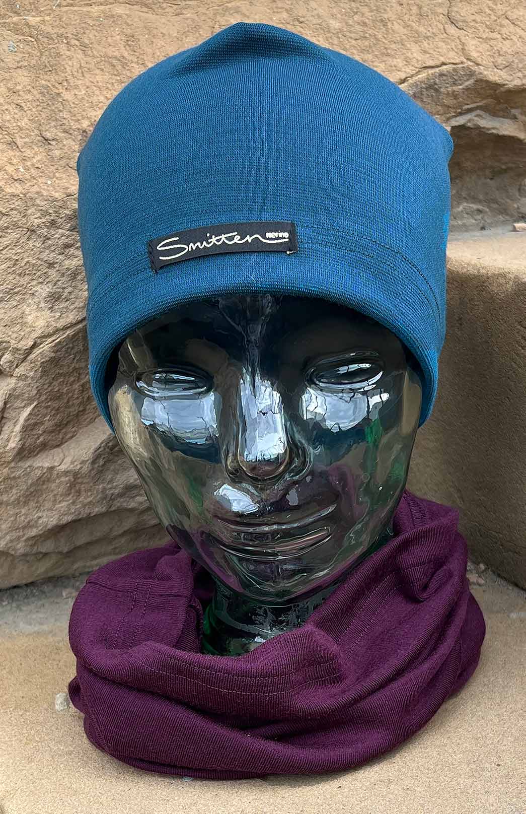 Aubergine Purple Unisex Merino Wool Thermal Neck Warmer Neck Gaiter