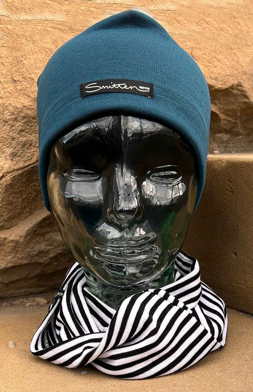 Black and White Stripe Unisex Merino Wool Thermal Neck Warmer Neck Gaiter