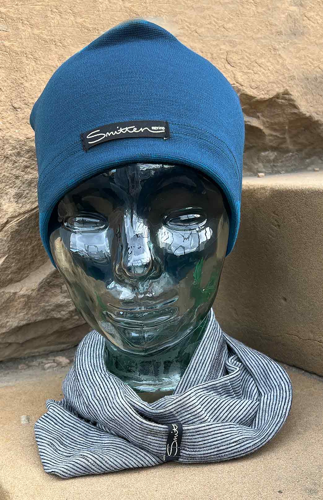 Grey Pinstripe Unisex Merino Wool Thermal Neck Warmer Neck Gaiter