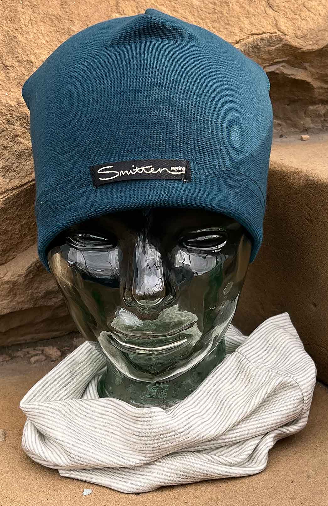 Vanilla Pinstripe Unisex Merino Wool Thermal Neck Warmer Neck Gaiter