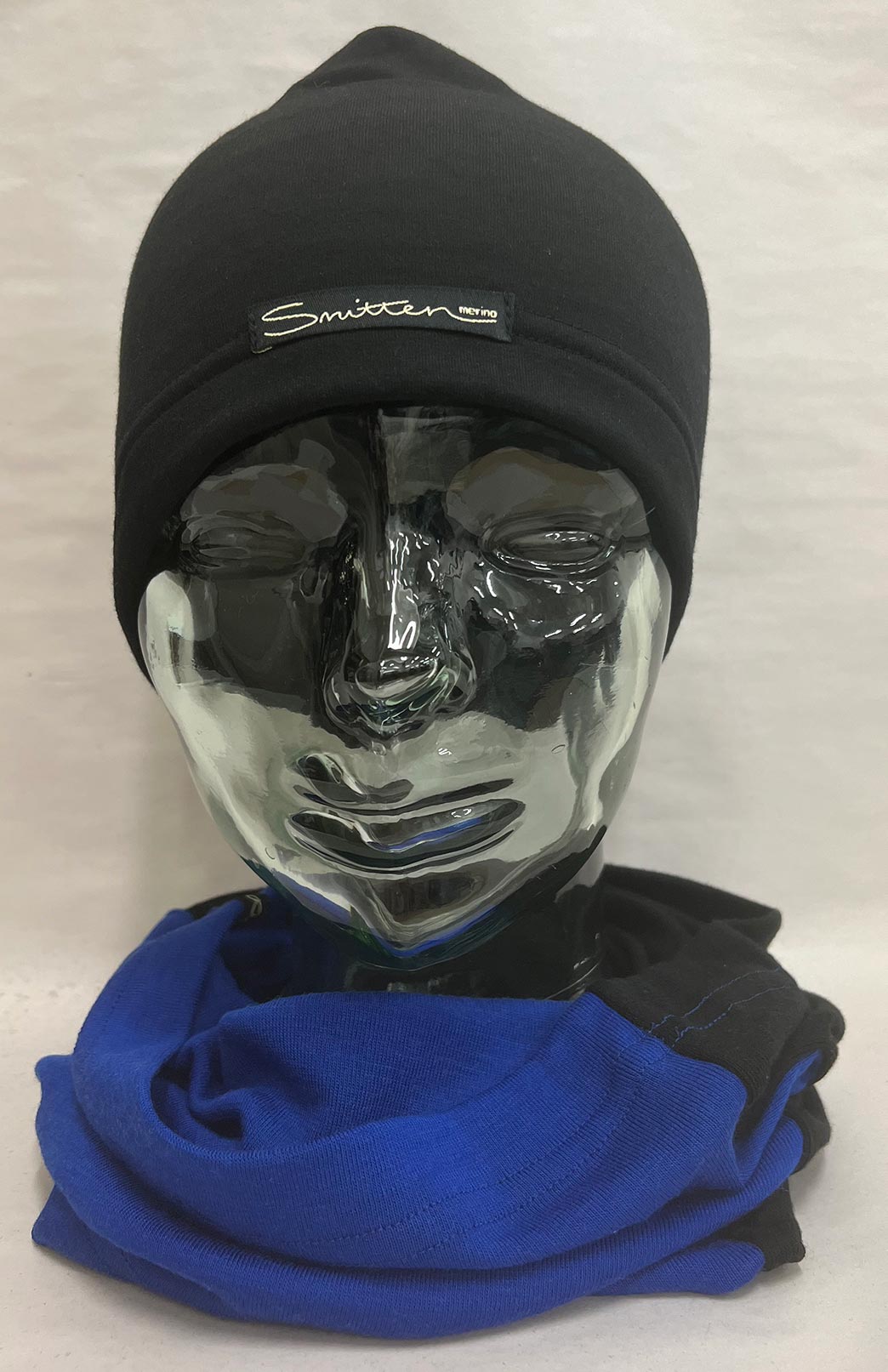 Black & Blue Tones Unisex Merino Wool Thermal Neck Warmer Neck Gaiter