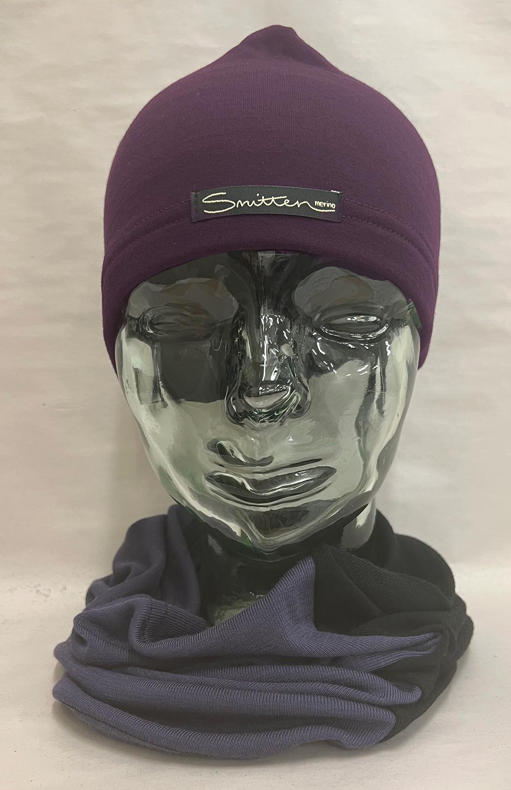 Black & Purple Tones Unisex Merino Wool Thermal Neck Warmer Neck Gaiter