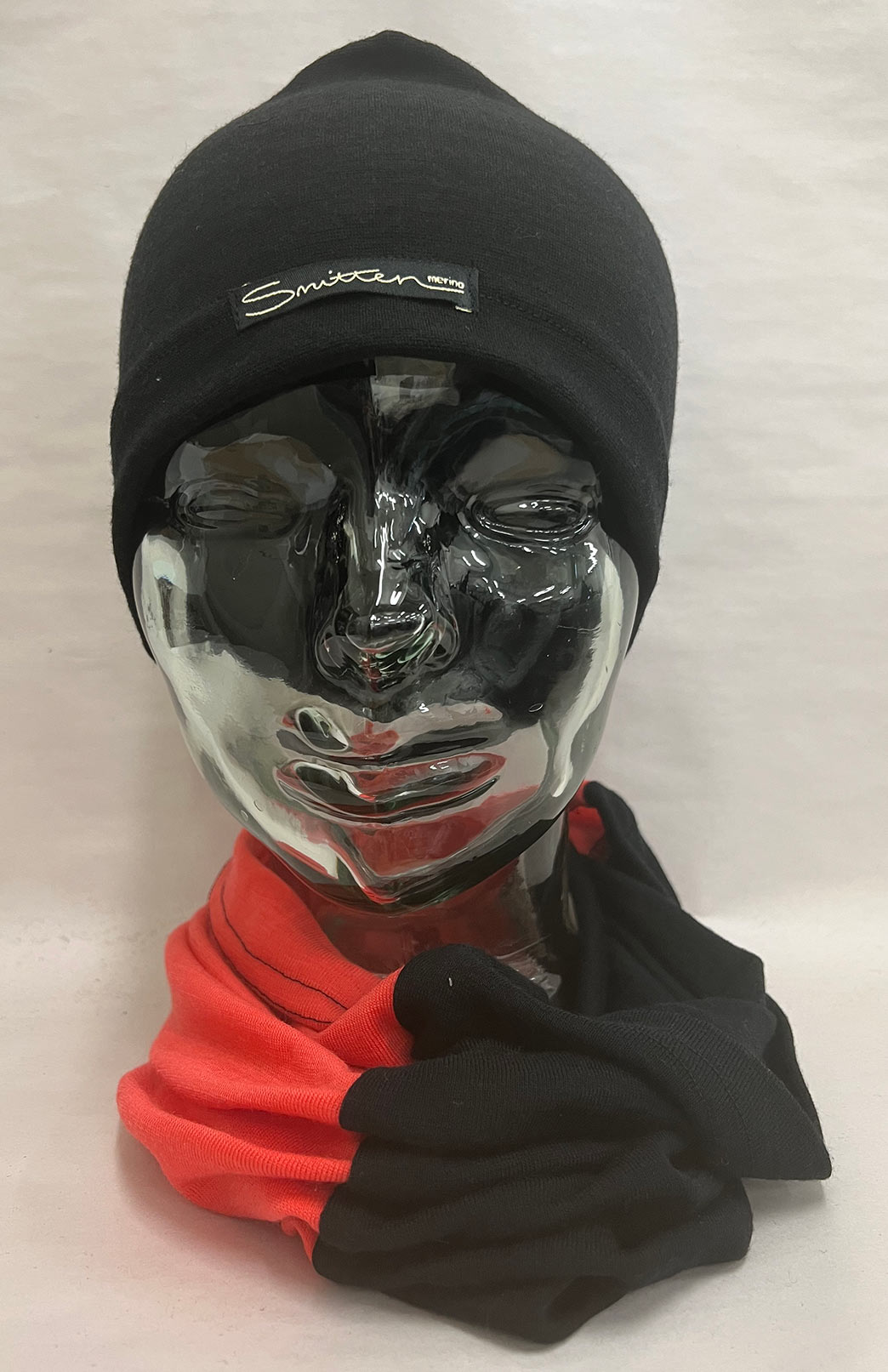 Black & Orange Tones Unisex Merino Wool Thermal Neck Warmer Neck Gaiter