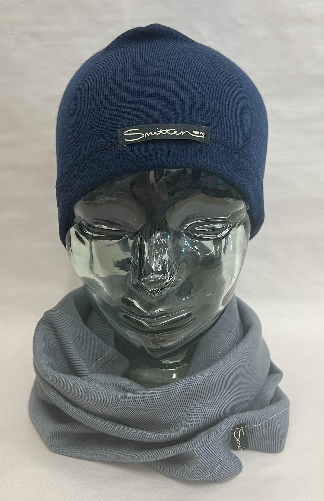 Navy Blue Unisex Merino Wool Loose Fit Mid-weight Beanie